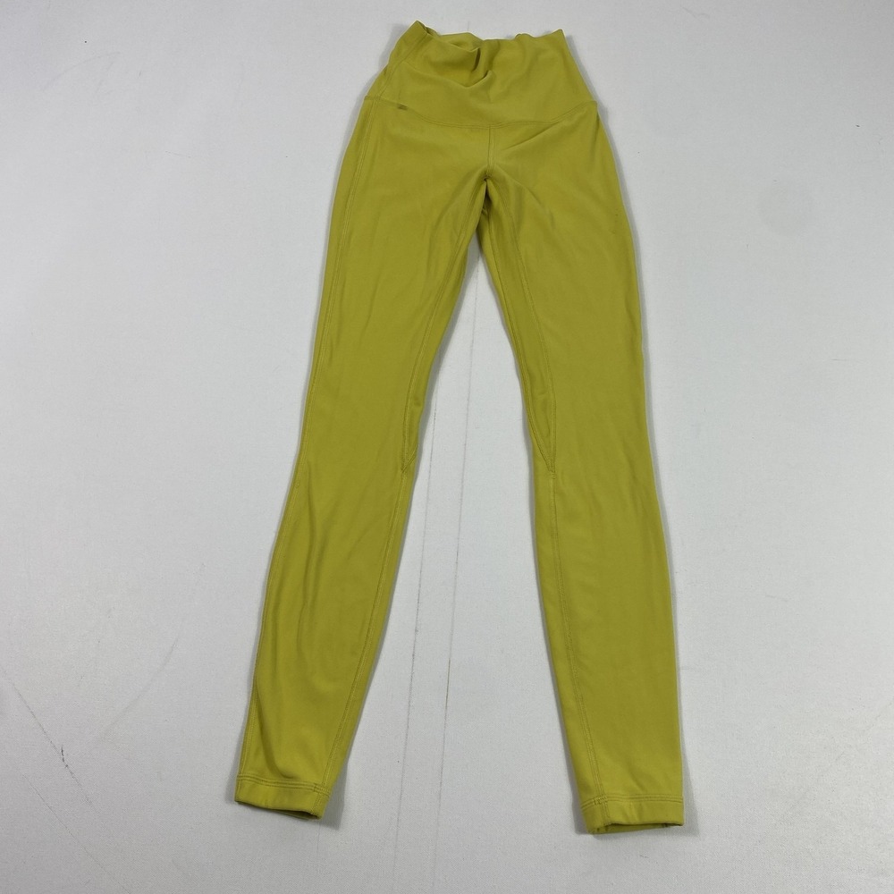 Lululemon Align High Rise Leggings Pants Womens 0 Yellow Yoga Activewear LW5CTLS